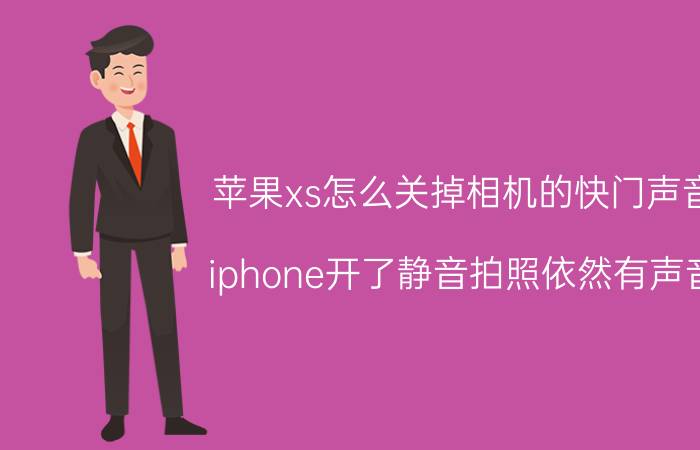 苹果xs怎么关掉相机的快门声音 iphone开了静音拍照依然有声音？